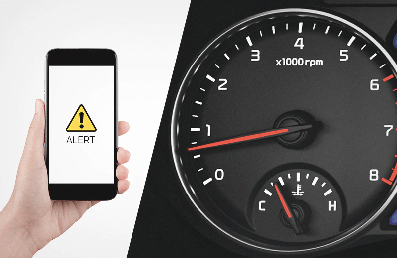 Idle alert                                                                                    Customer gets a notification if the vehicle idles more than the time defined in the UVO app